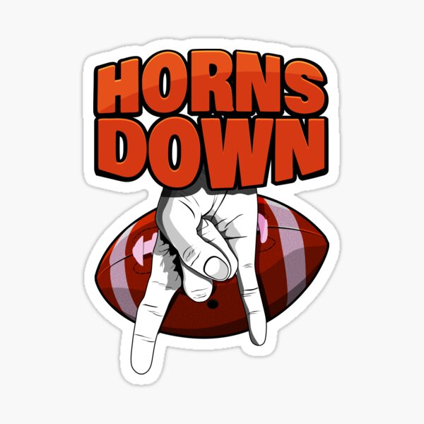 "Horns Down Football Hand sign gift for fans Black Version" Sticker