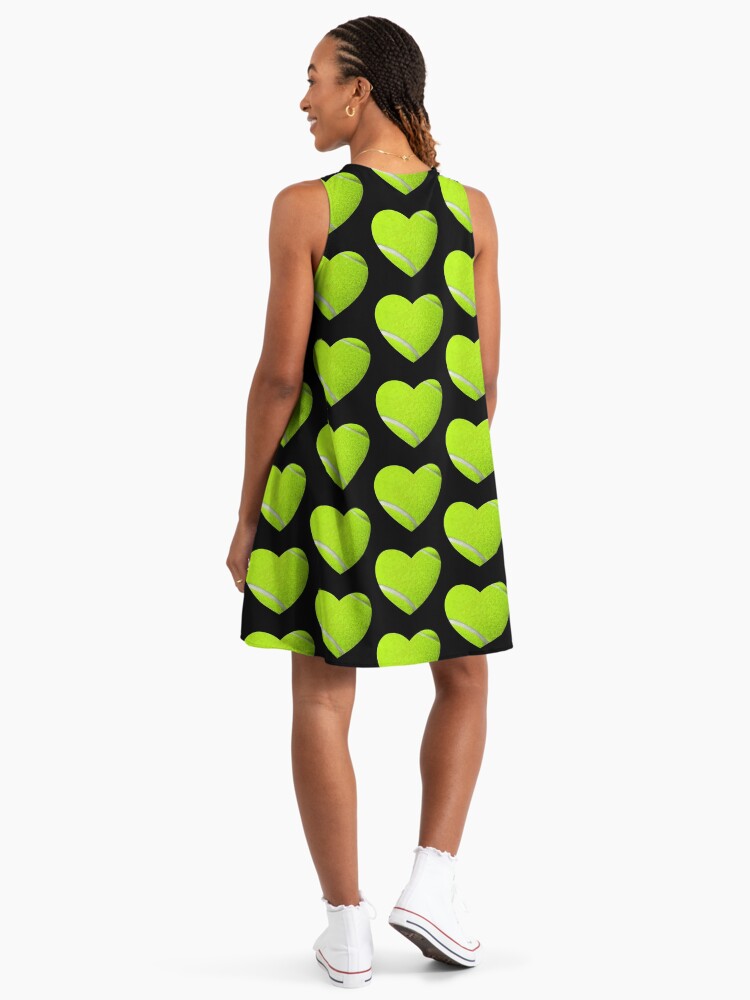 Love Tennis Heart Sports Athletic Love Heart A-Line Dress