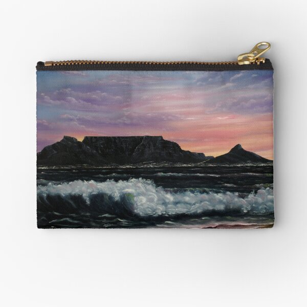 Sunset over Cape Town - Oil Painting Zipper Pouch