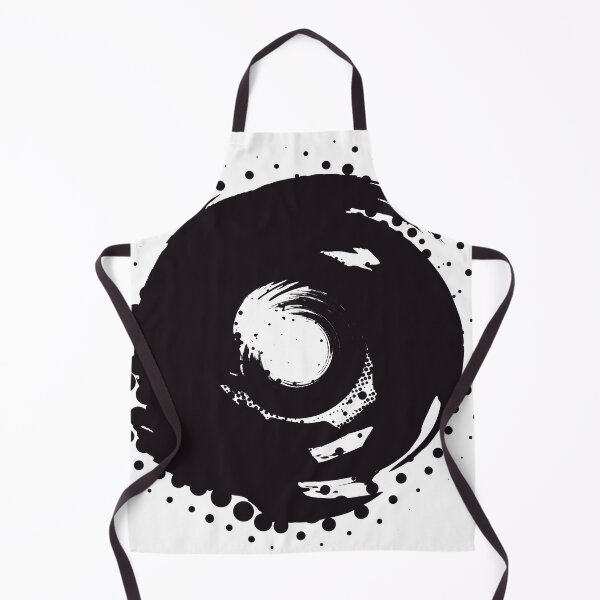 Item preview, Abstract black and white halftone paintbrush splash swirl circle designed and sold by UDDesign.