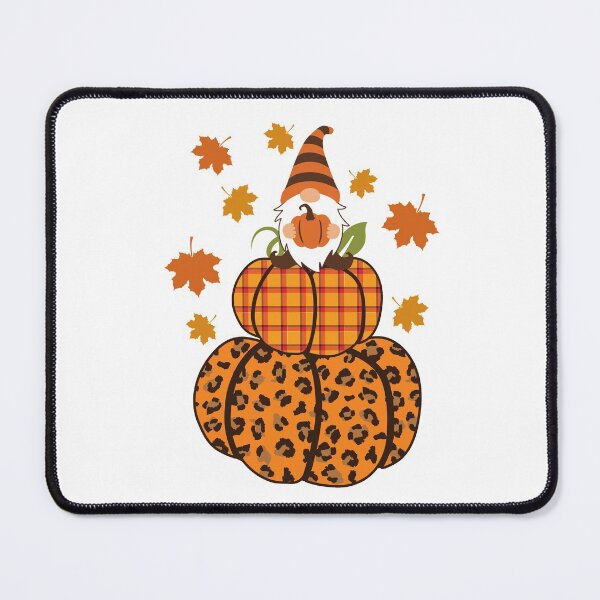Item preview, PUMPKINS AND FALLING LEAVES WITH AUTUMN GNOME designed and sold by FlutteringWings.