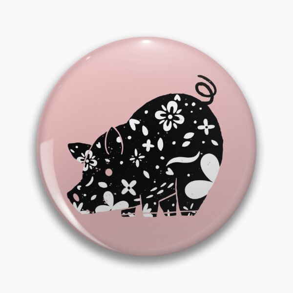 Item preview, Mini Pig Love - Black and White Piggy designed and sold by jrobdesignz.