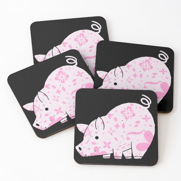 Item preview, Mini Pig Love - Pink Flower Piggy designed and sold by jrobdesignz.
