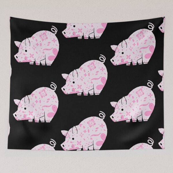 Item preview, Mini Pig Love - Pink Flower Piggy designed and sold by jrobdesignz.