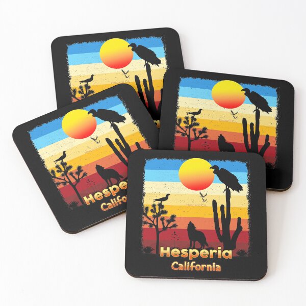 Item preview, Hesperia California CA Sunset Coyote  Vulture Cactus Desert Californian designed and sold by Cuatrocaminos.