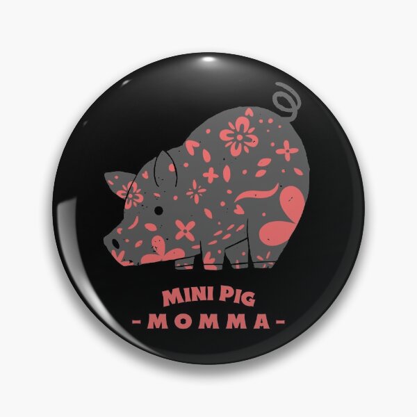 Item preview, Mini Pig Mom - Grey and Coral Pink Flower Pig designed and sold by jrobdesignz.