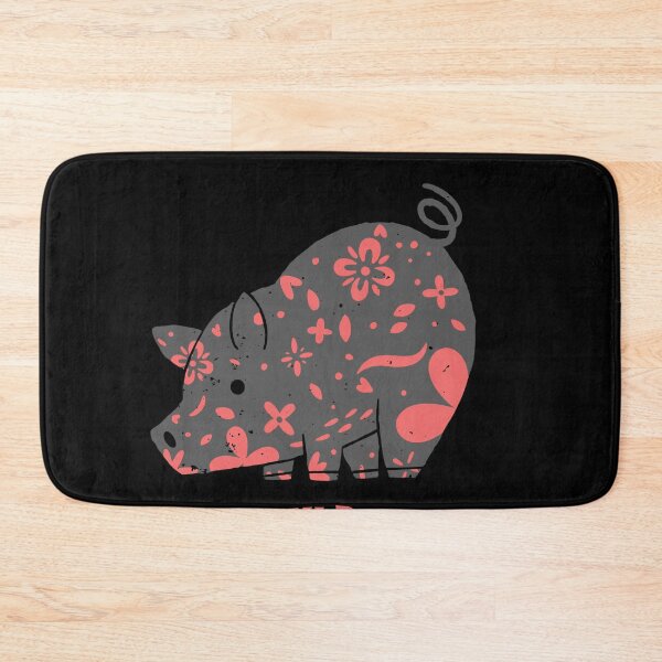 Item preview, Mini Pig Mom - Grey and Coral Pink Flower Pig designed and sold by jrobdesignz.