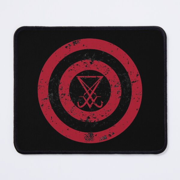 Item preview, Satanic Shield Red Sigil of Lucifer designed and sold by Hellbilly Designs.
