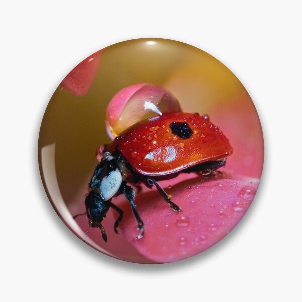 Item preview, Pink Lily Flower Crawling Ladybug designed and sold by TheWildFlix.