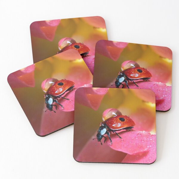 Item preview, Pink Lily Flower Crawling Ladybug designed and sold by TheWildFlix.