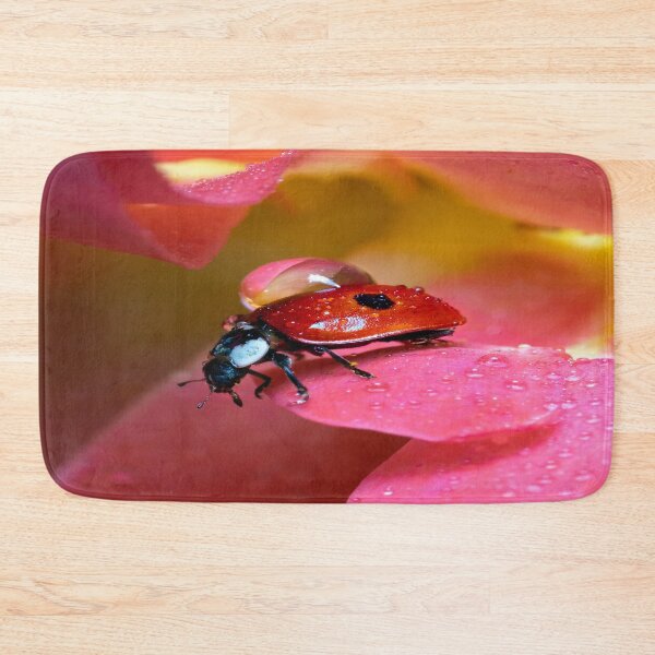 Item preview, Pink Lily Flower Crawling Ladybug designed and sold by TheWildFlix.