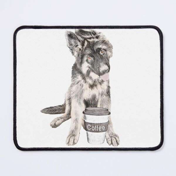 Item preview, German Shepard With Coffee Cup designed and sold by NikkiBear67.