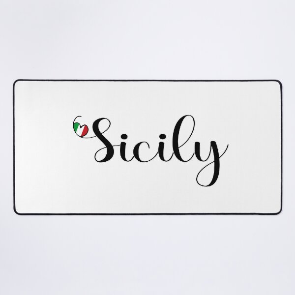 Sicily With Italian Heart - I Love Sicily Desk Mat