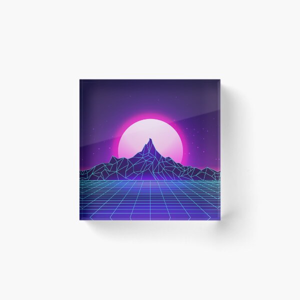 Vaporwave Sunset Acrylic Block