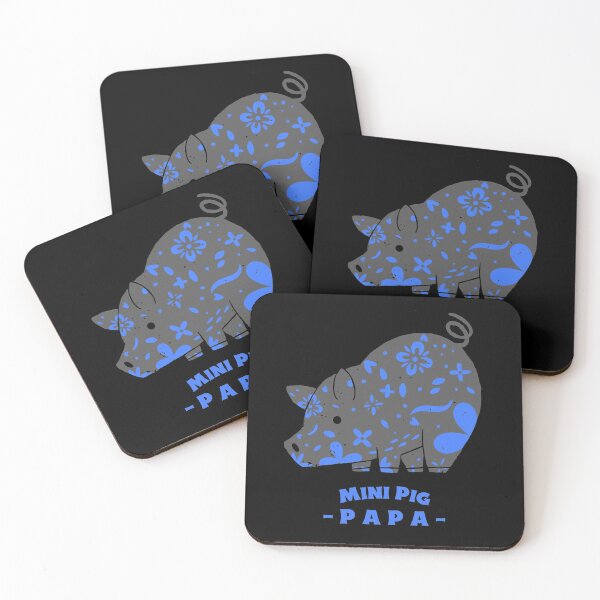 Item preview, Mini Pig Dad - Grey and Blue Flower Pig designed and sold by jrobdesignz.