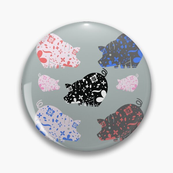 Item preview, Mini Pig Love Flower Pattern designed and sold by jrobdesignz.