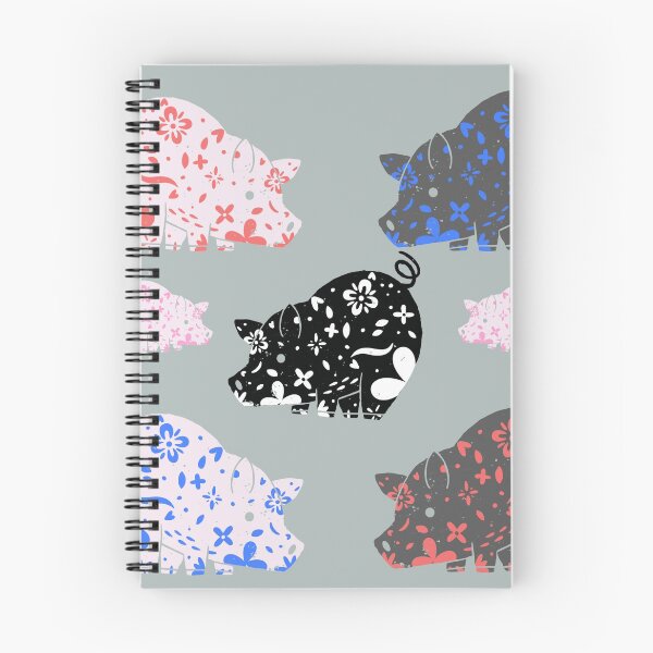 Item preview, Mini Pig Love Flower Pattern designed and sold by jrobdesignz.