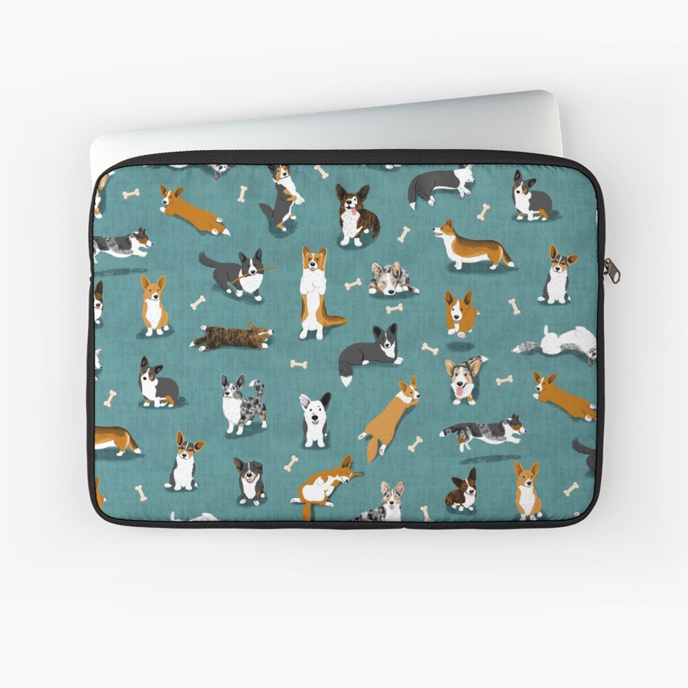 Cardigan Corgi Pattern on Teal iPhone Case
