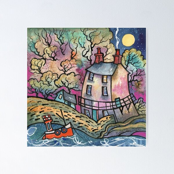 Item preview, Evening Calm, The Dylan Thomas Boathouse, Wales designed and sold by Dorian Davies.