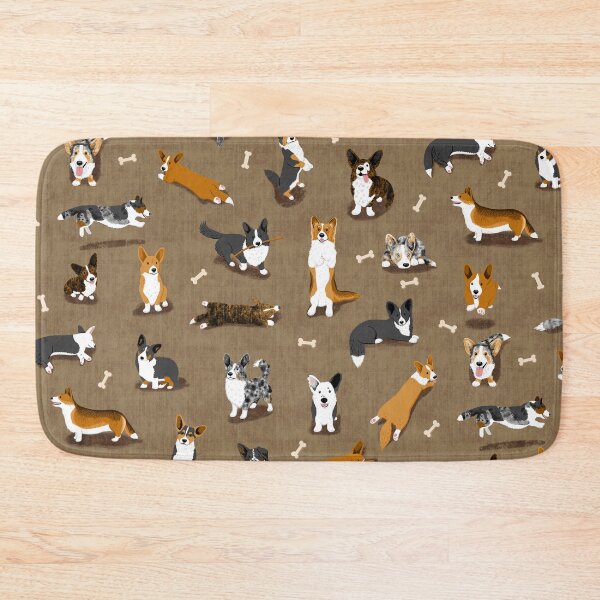 Item preview, Cardigan Corgi Pattern on Brown designed and sold by BexMorleyArt.