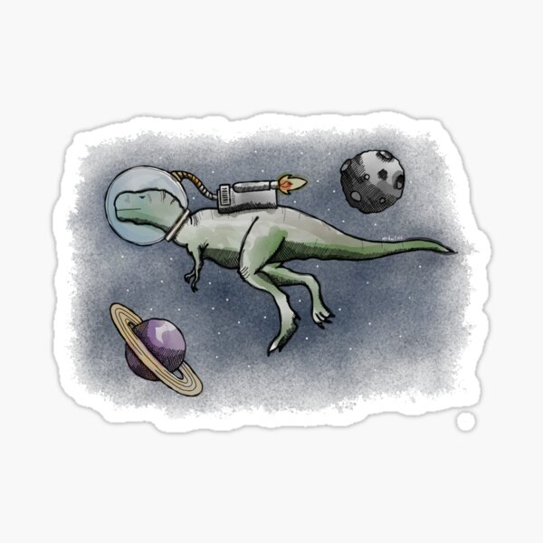 A Space Dinosaur - Colour Sticker