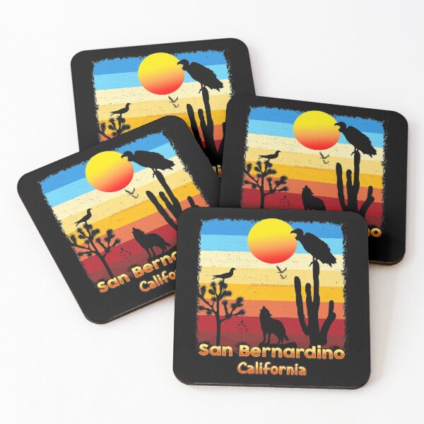 Item preview, San Bernardino California CA Sunset Coyote  Vulture Cactus Desert Californian designed and sold by Cuatrocaminos.