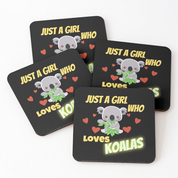 Item preview, Just A Girl Who Loves Koalas with with Yellow and Green Texts designed and sold by Peter Stawicki.