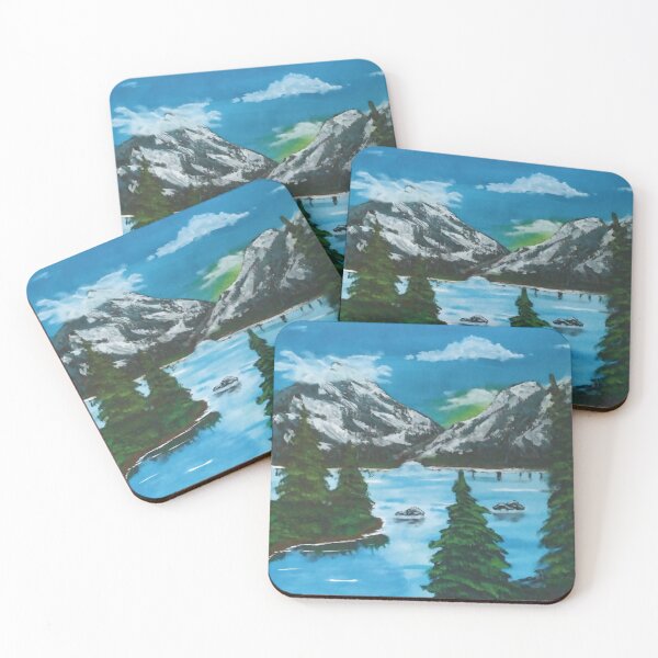 Bob Ross Coasters Happy Trees Happy Clouds Coaster Set Bob Ross