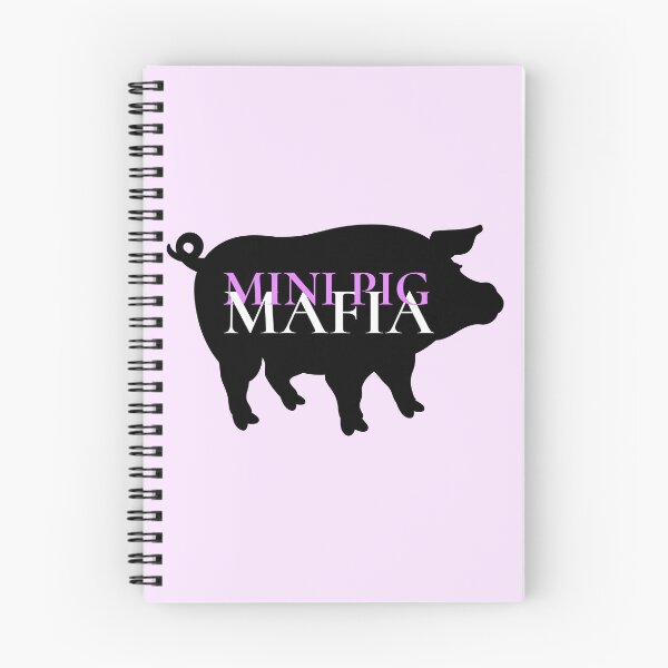 Item preview, Mini Pig Mafia - Black Pig with Pink Writing  designed and sold by jrobdesignz.
