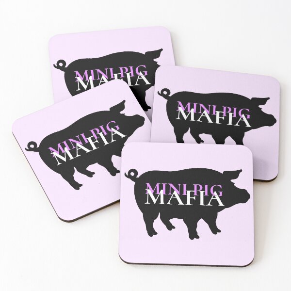 Item preview, Mini Pig Mafia - Black Pig with Pink Writing  designed and sold by jrobdesignz.