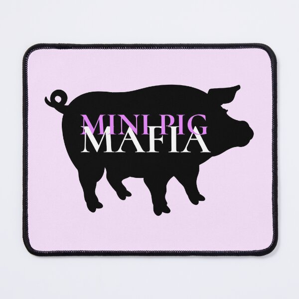 Item preview, Mini Pig Mafia - Black Pig with Pink Writing  designed and sold by jrobdesignz.