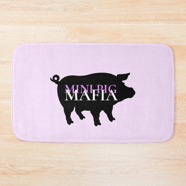 Item preview, Mini Pig Mafia - Black Pig with Pink Writing  designed and sold by jrobdesignz.