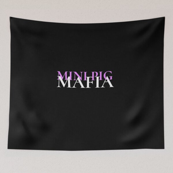 Item preview, Mini Pig Mafia - Black Pig with Pink Writing  designed and sold by jrobdesignz.