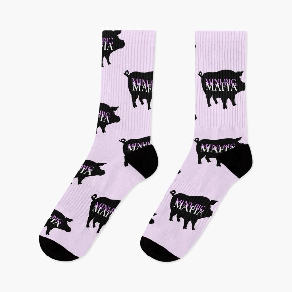 Item preview, Mini Pig Mafia - Black Pig with Pink Writing  designed and sold by jrobdesignz.