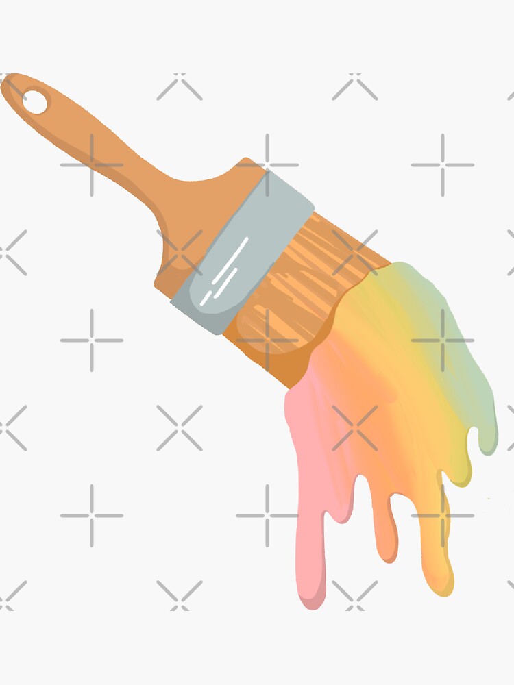 "Rainbow paint brush " Sticker by Edoodle2422 | Redbubble