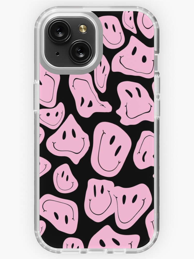 Hot Pink Dripping Smiley iPhone Case