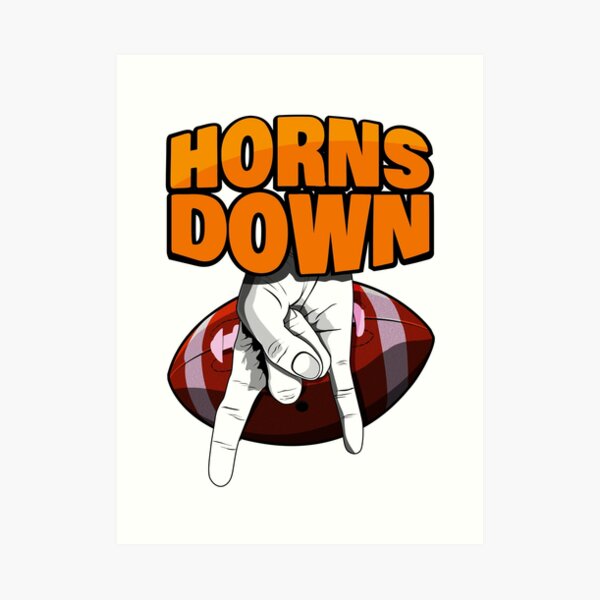 "Horns Down Football Hand sign gift for fans White Version" Art