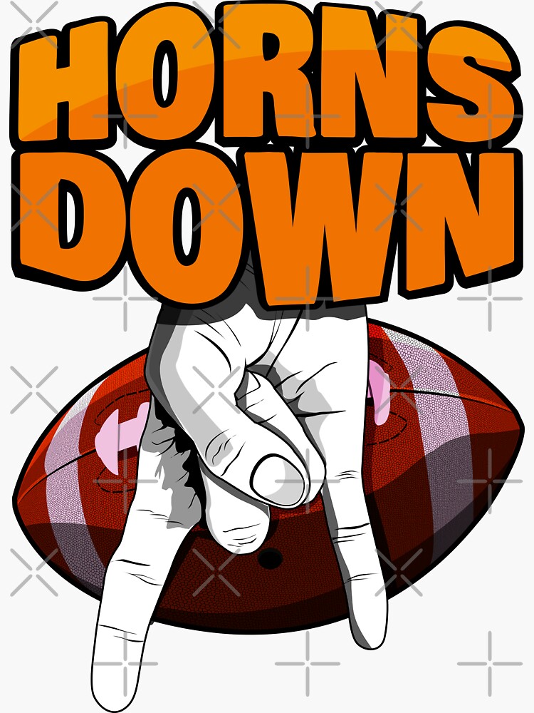 "Horns Down Football Hand sign gift for fans White Version" Sticker