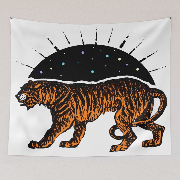 Item preview, Vintage tiger with star filled sky designed and sold by blackdogshop.