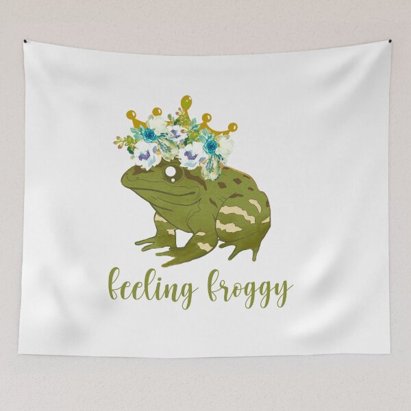 Item preview, FROG-FEELING FROGGY QUOTE FLORAL QUEEN  designed and sold by wildwhimsical.