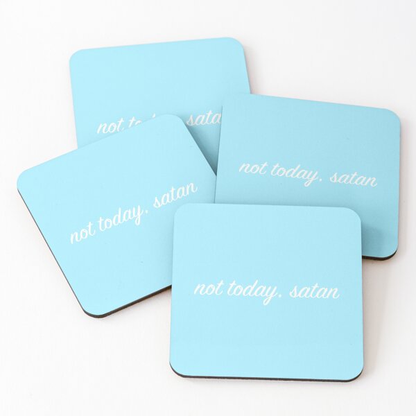 Item preview, not today, satan (white on blue) designed and sold by tayput.