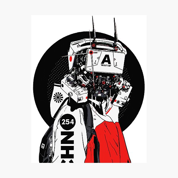 Aperçu de l'œuvre Cyberpunk Mecha Cyborg Vaporwave Style Urbain Moderne créée et vendue par OWLvision33.