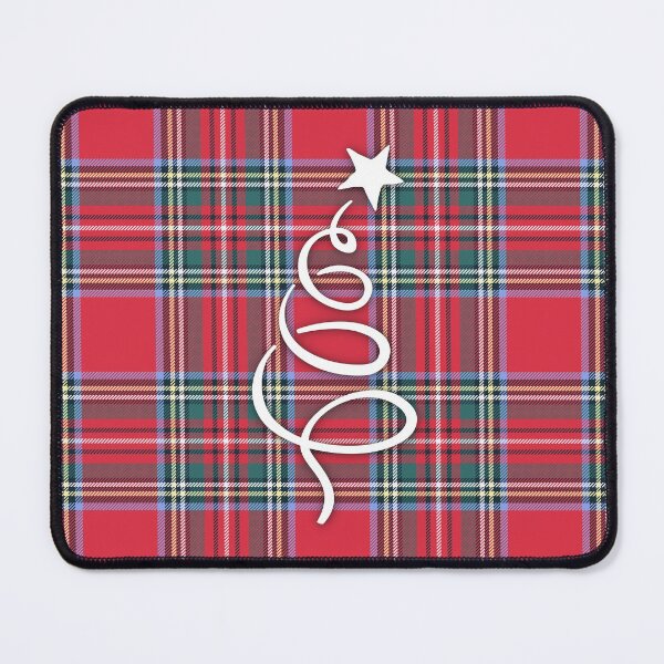 Item preview, Vintage Red Scottish Christmas Plaid Tartan with Stylized Ribbon Tree Graphic designed and sold by MarikaJohnson.