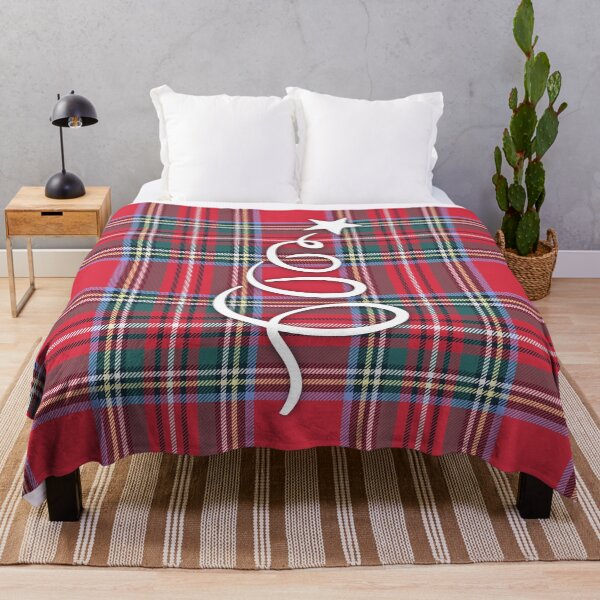 Item preview, Vintage Red Scottish Christmas Plaid Tartan with Stylized Ribbon Tree Graphic designed and sold by MarikaJohnson.