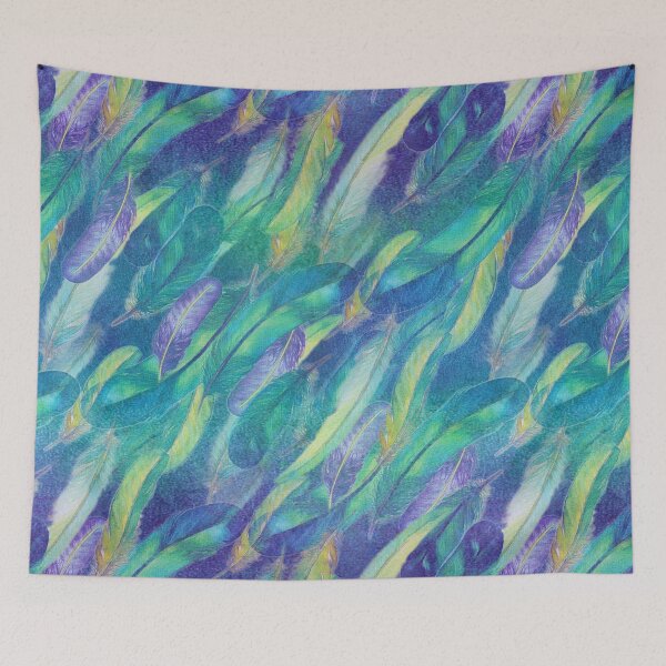 Item preview, Boho Watercolour Abstract Feathers / Seamless Repeat Version designed and sold by wild.geranium.design.
