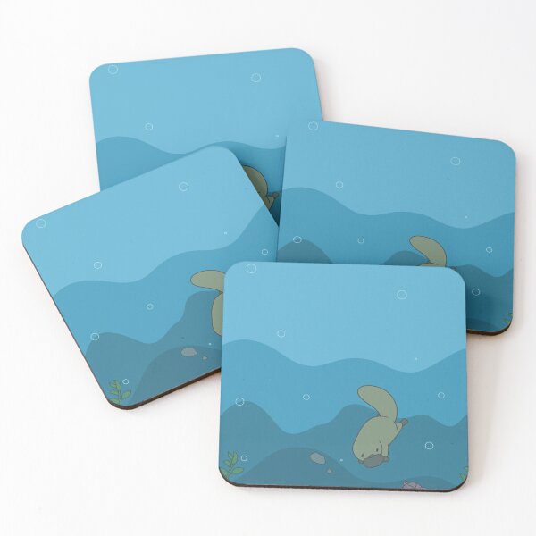 Item preview, Platypus Swimming Blue Pattern designed and sold by Imaplatypus.