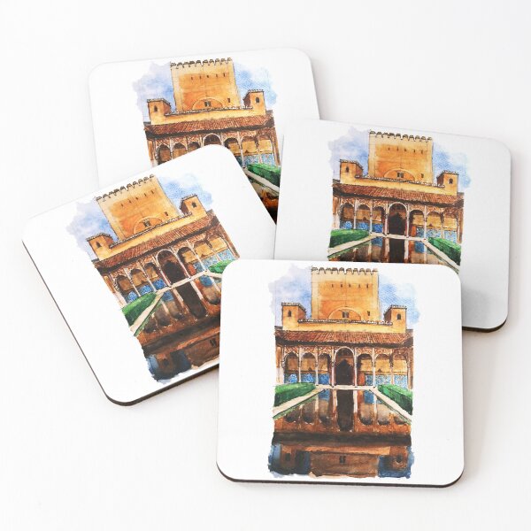 Item preview, Alhambra Watercolor Painting Spanish Architecture Artwork designed and sold by arientss.