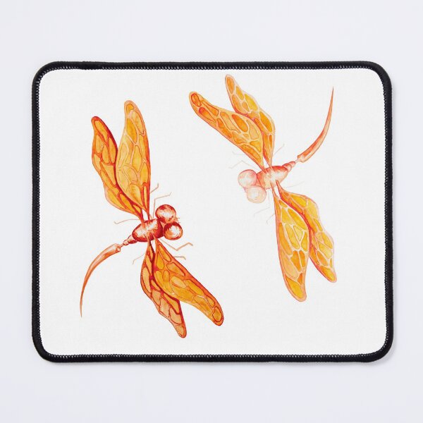 Aperçu de l'œuvre Libellules aquarelles orange ambre créée et vendue par Gainor Andrews.