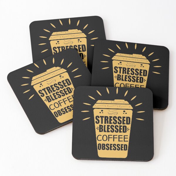 Item preview, Stressed blessed coffee obsessed for coffee lovers retro  designed and sold by HStudioPrints.
