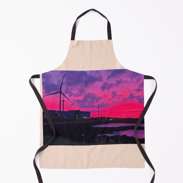 Item preview, Sunset and windmills projected on the eastern seacoast of Jeju at sunset, Jeju Island.Korea. designed and sold by human8891.